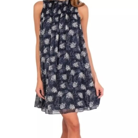 Joie Navy Blue Floral Dress size L - Picture 1 of 7